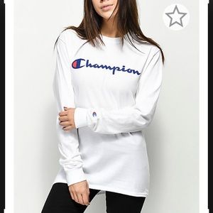 Brand new Champion long sleeve script tee shirt.